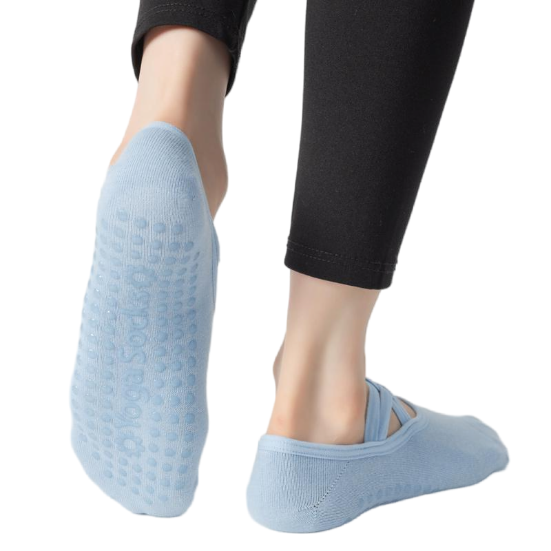 【Yoga Socks】H7浅蓝-女士圆头瑜伽普拉提运动袜
