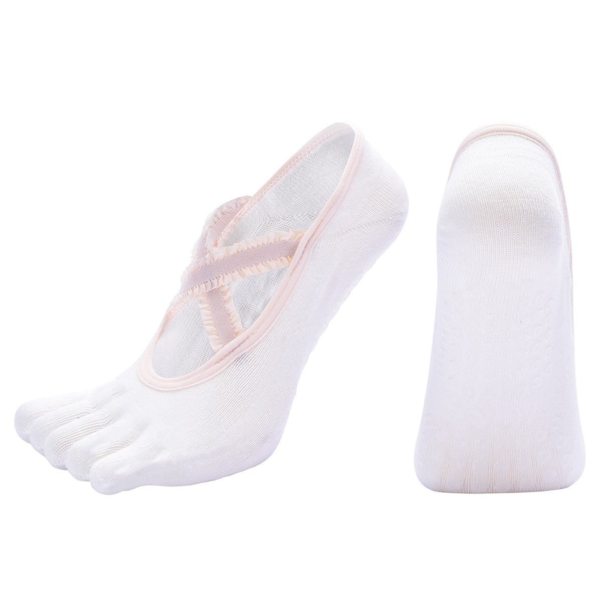 【Yoga Socks】W1白色-女士五指瑜伽普拉提运动袜