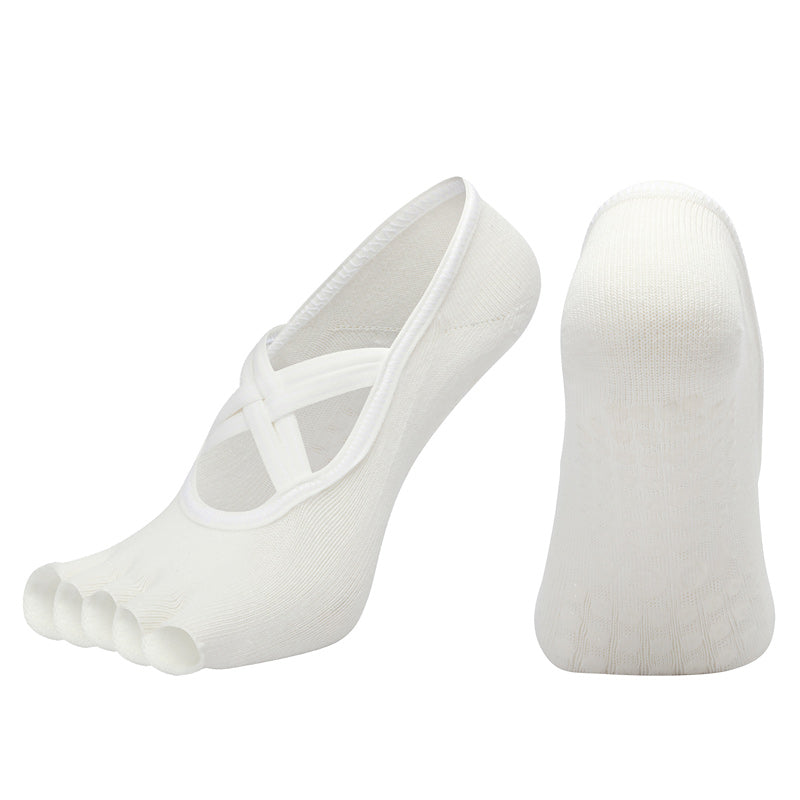 【Yoga Socks】T2白色-女士半趾瑜伽普拉提运动袜