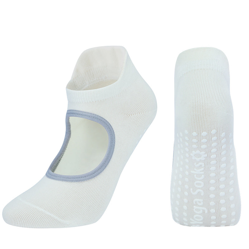 【Yoga Socks】B2白色-女士圆头瑜伽普拉提运动袜