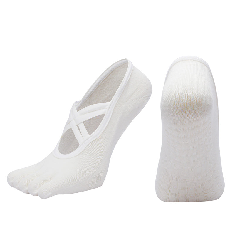 【Yoga Socks】W2白色-女士五指瑜伽普拉提运动袜