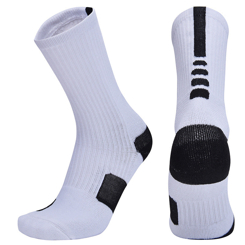 【Basketball Socks】A1白黑-男女通用毛圈长筒篮球运动袜