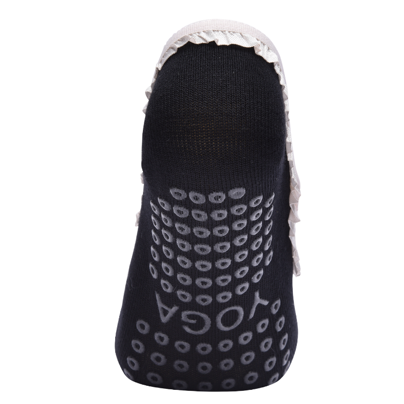 【Yoga Socks】W7黑色-女士花边五指瑜伽普拉提运动袜