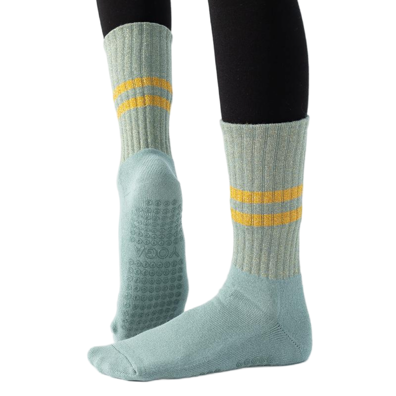 【Yoga Socks】D10孔雀绿-女士金丝毛圈圆头瑜伽普拉提运动袜
