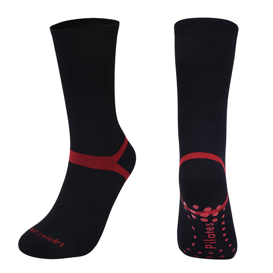 TAZK Unisex Terry Sports Socks D6 Black and Red