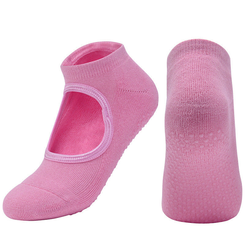 【Yoga Socks】A1浅粉-女士毛圈圆头瑜伽普拉提运动袜