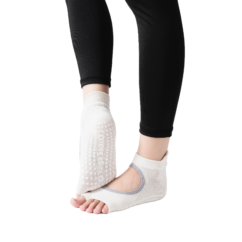 【Yoga Socks】J5白色-女士二指瑜伽普拉提运动袜