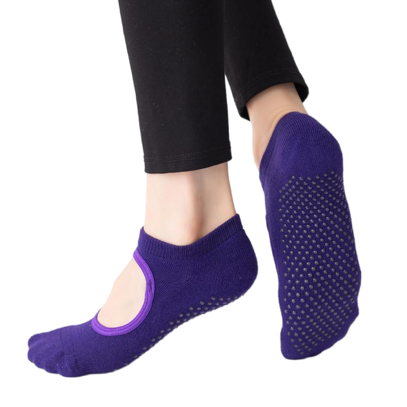 【Yoga Socks】A1紫罗兰-女士毛圈圆头瑜伽普拉提运动袜