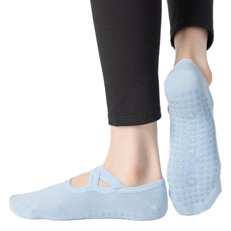【Yoga Socks】H7浅蓝-女士圆头瑜伽普拉提运动袜