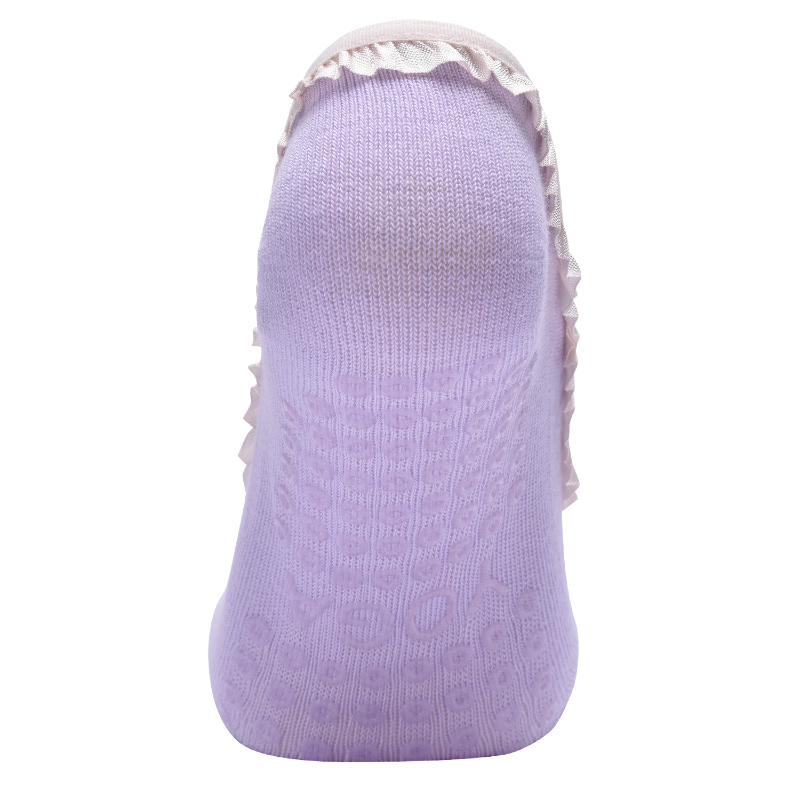 【Yoga Socks】W7浅紫-女士花边五指瑜伽普拉提运动袜