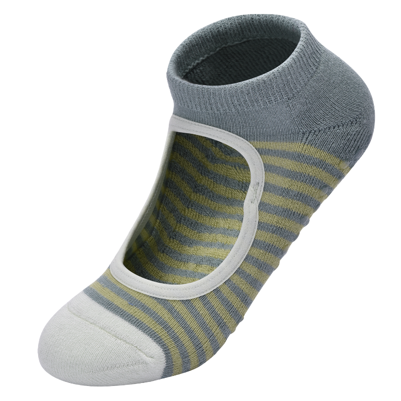 【Yoga Socks】A5绿色-女士撞色毛圈圆头瑜伽普拉提运动袜