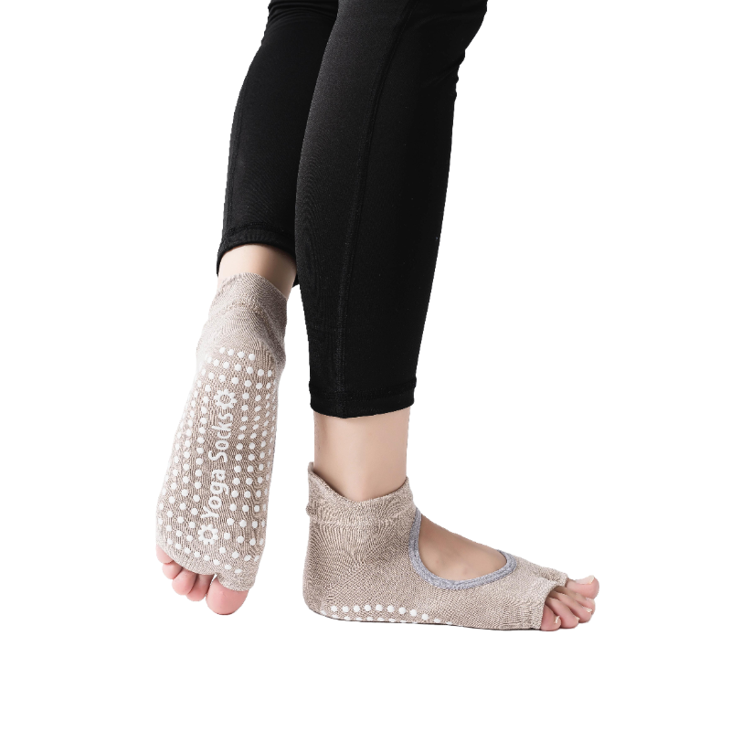【Yoga Socks】J5米色-女士二指瑜伽普拉提运动袜