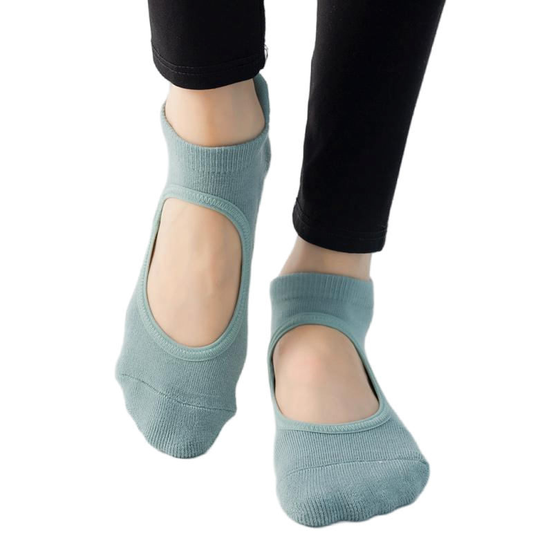 【Yoga Socks】A4孔雀绿-女士毛圈圆头瑜伽普拉提运动袜