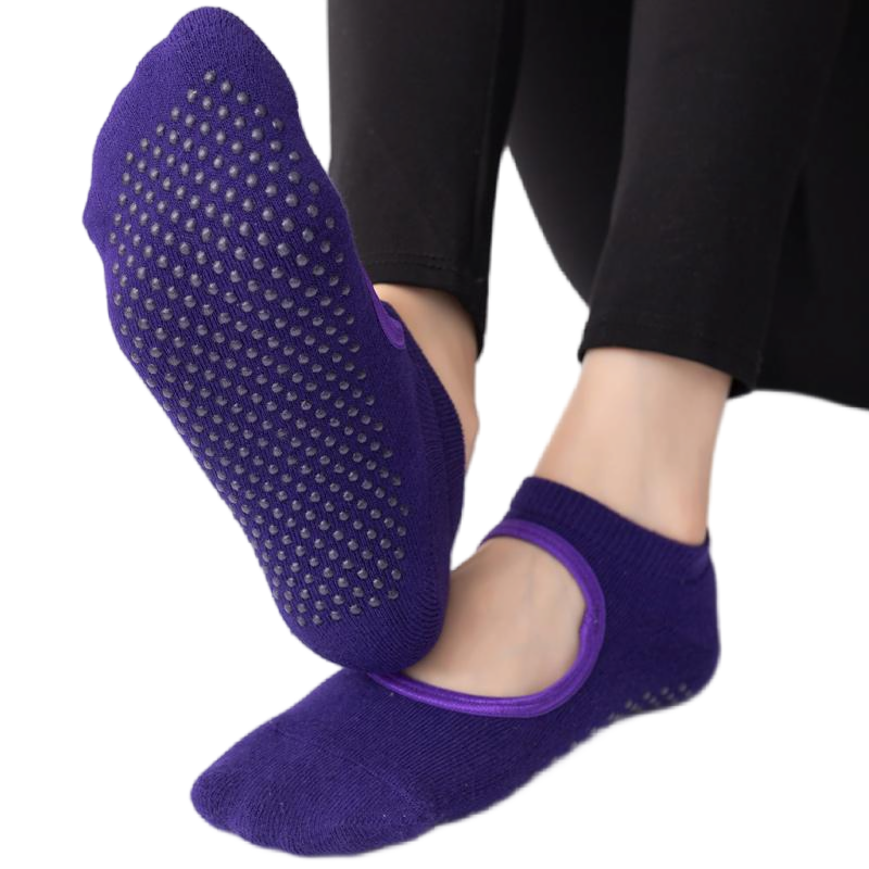 【Yoga Socks】A1紫罗兰-女士毛圈圆头瑜伽普拉提运动袜