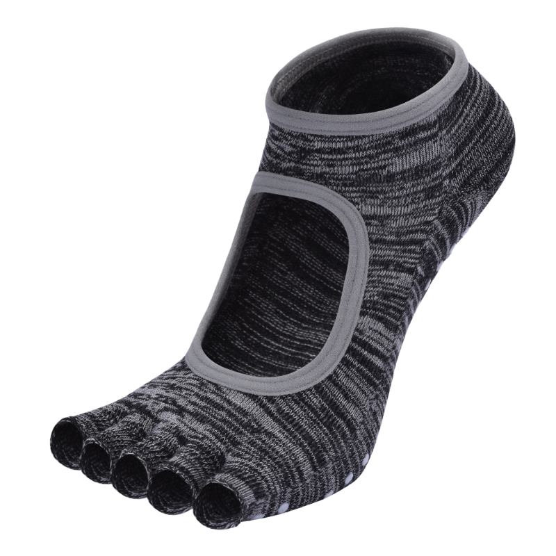 【Yoga Socks】F7灰黑-女士段色半趾瑜伽普拉提运动袜
