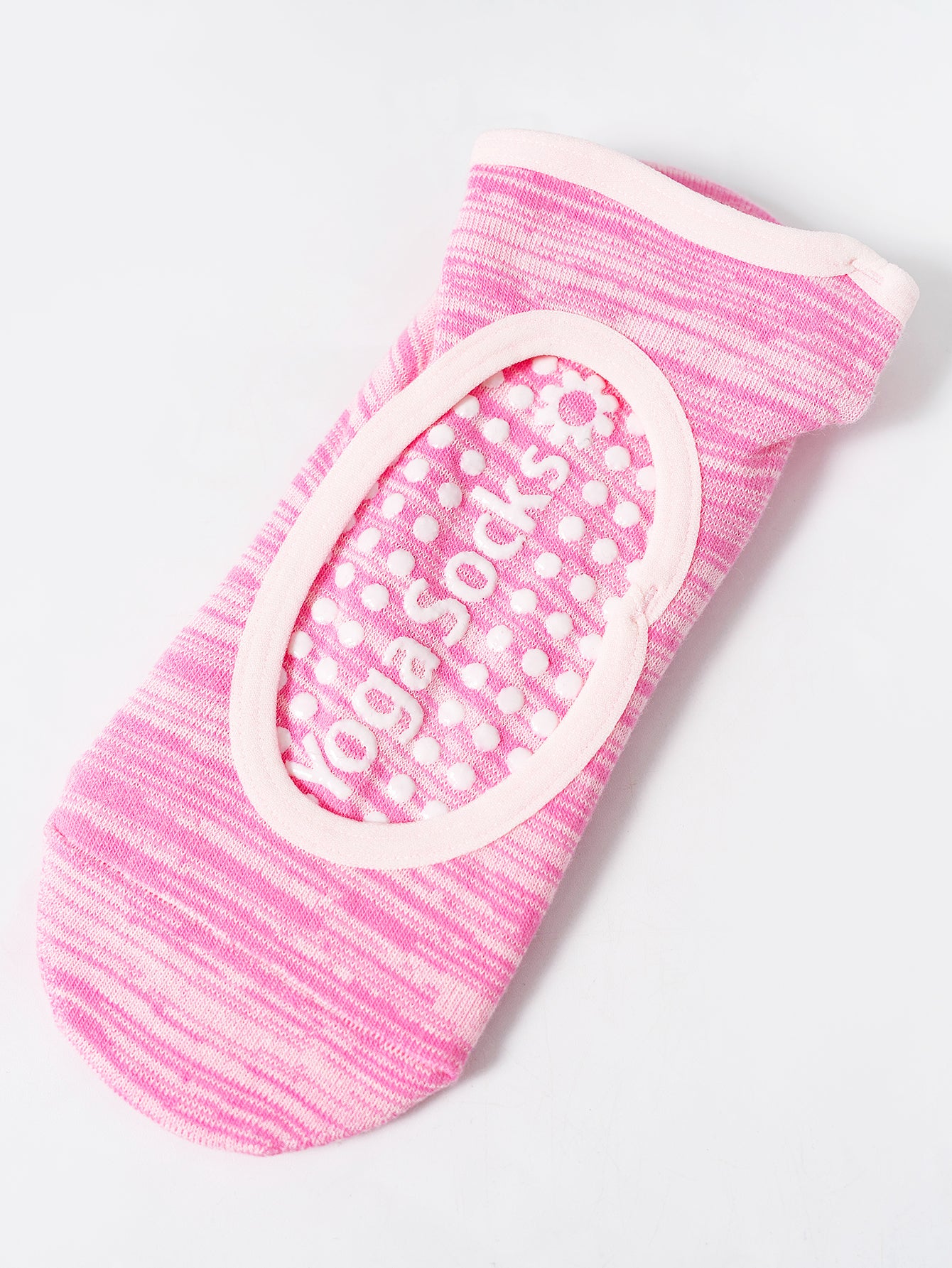 【Yoga Socks】E4粉色-女士段色圆头瑜伽普拉提运动袜