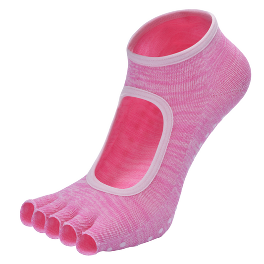 【Yoga Socks】F7粉色-女士段色半趾瑜伽普拉提运动袜
