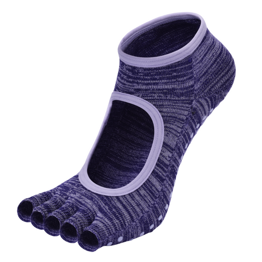 【Yoga Socks】F7紫色-女士段色半趾瑜伽普拉提运动袜