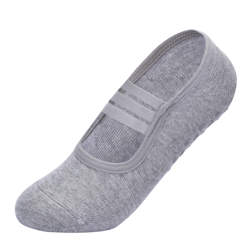 【Yoga Socks】H10浅麻灰-女士圆头瑜伽普拉提运动袜
